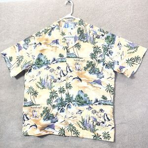 Vintage RJC Shirt Mens 2XL Hawaiian Fish Print MadeHawaii Coastal Aloha Camp